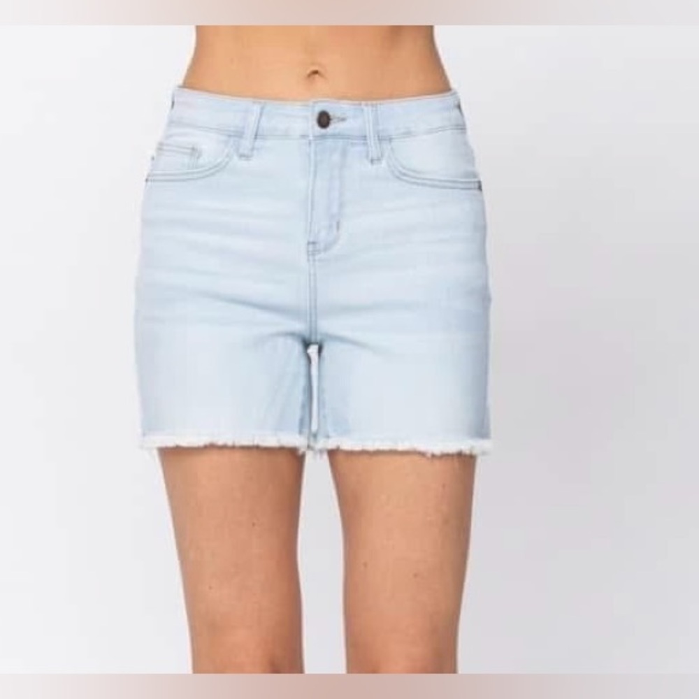 Judy Blue Light Blue Cut Off Denim Women's Shorts